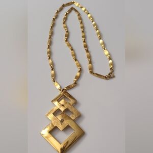 Vintage 60's Monet Necklace Gold Tone Vtg Estate Jewelry Signed